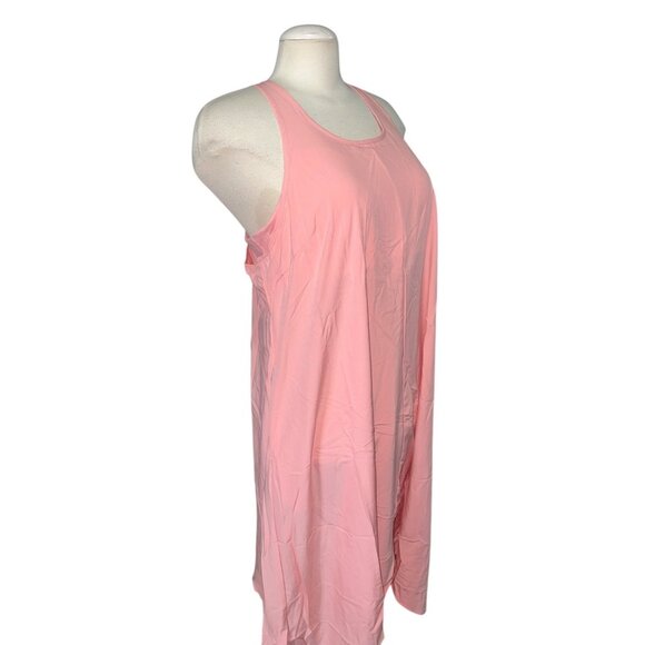 Halara Breezeful Racerback Hi Low MIdi Dress Sz XL Womens Pink Built in Bra Slee - Picture 14 of 15